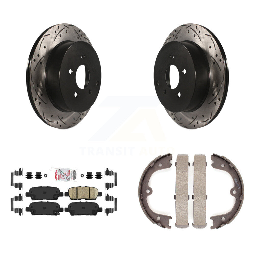 Kit de chaussures de stationnement à disques arrière, Rotors percés et fendus, plaquettes en céramique, pour INFINITI