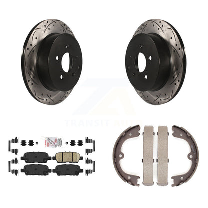 Kit de chaussures de stationnement à disques arrière, Rotors percés et fendus, plaquettes en céramique, pour INFINITI