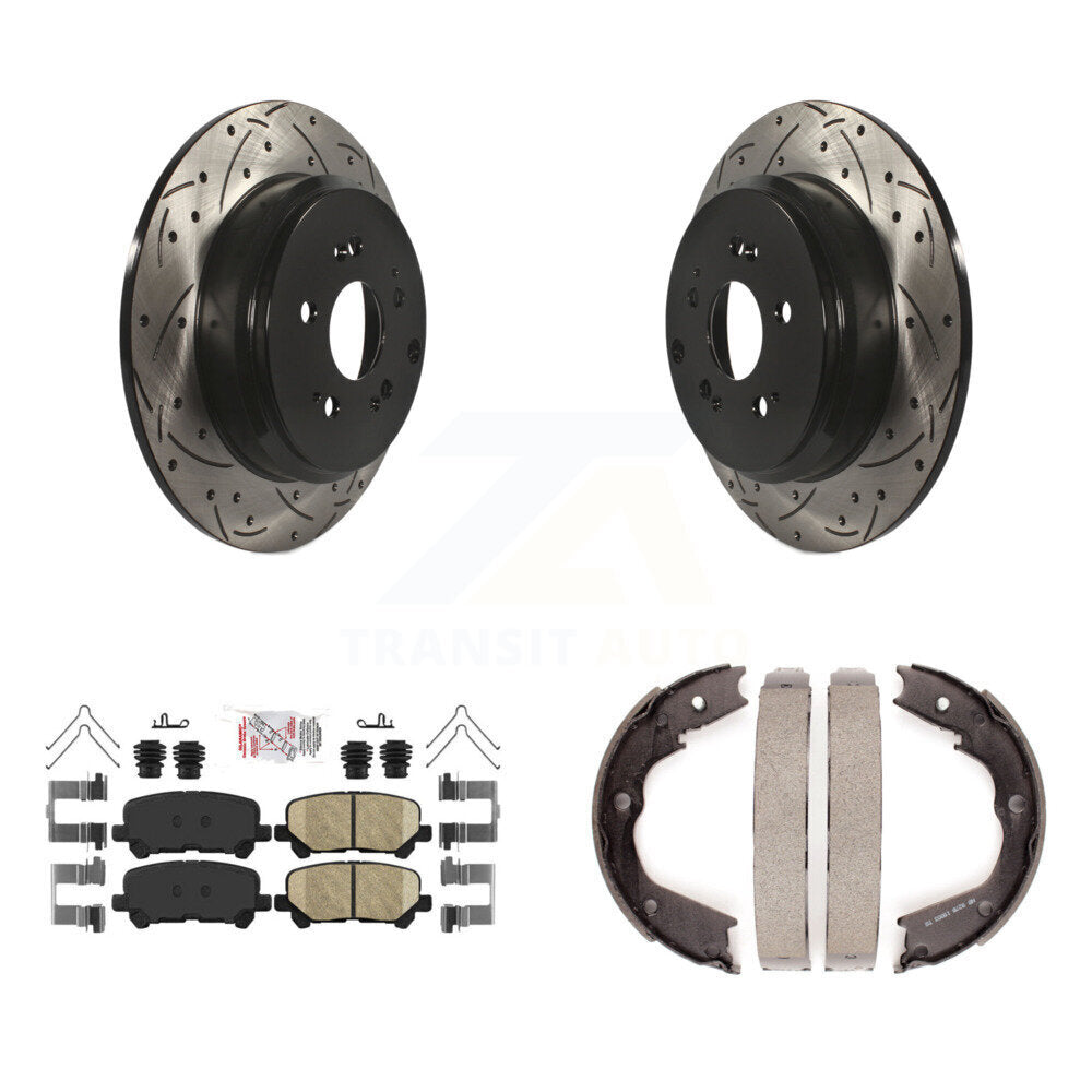 Kit de chaussures de stationnement à disque arrière, Rotors percés et fendus, plaquettes en céramique, pour Honda MDX
