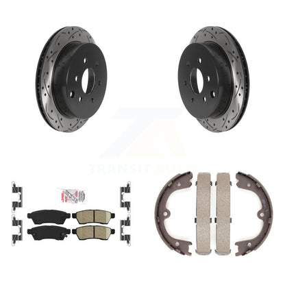 Kit de plaquettes en céramique et de chaussures de stationnement à disque arrière, Rotors percés et fendus, pour Nissa