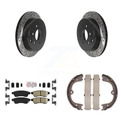 Kit de plaquettes en céramique et de chaussures de stationnement à disque arrière, Rotors percés et fendus, pour Nissa