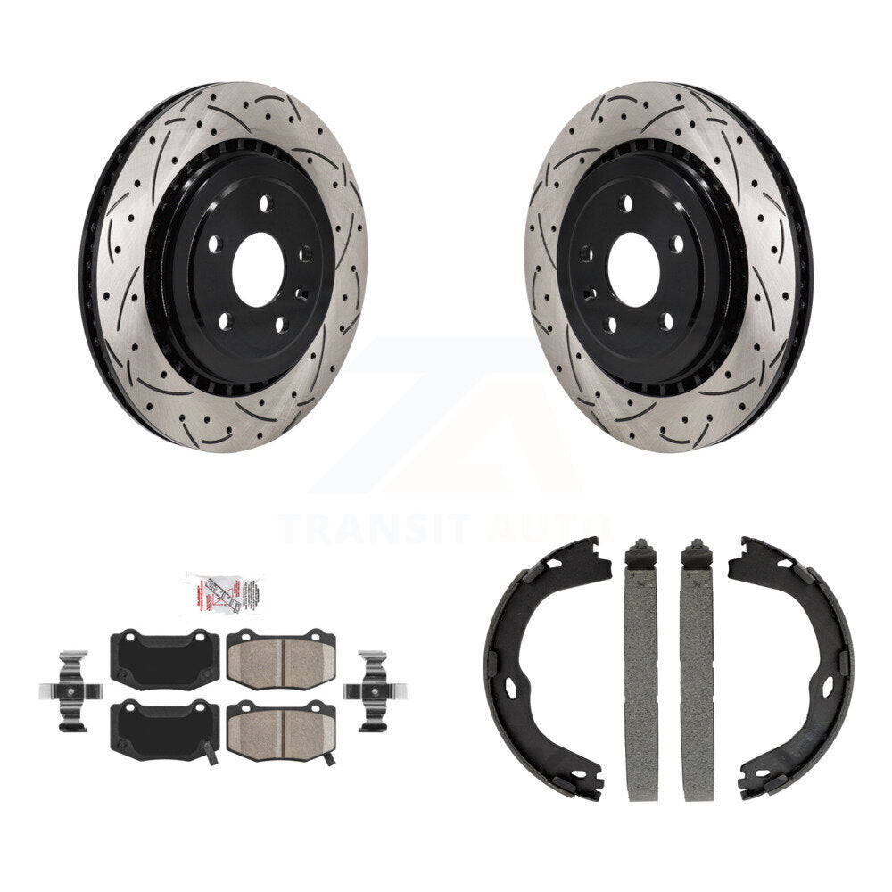 Kit de chaussures de stationnement avec disques arrière percés et fendus, plaquettes en céramique, pour Chevrolet