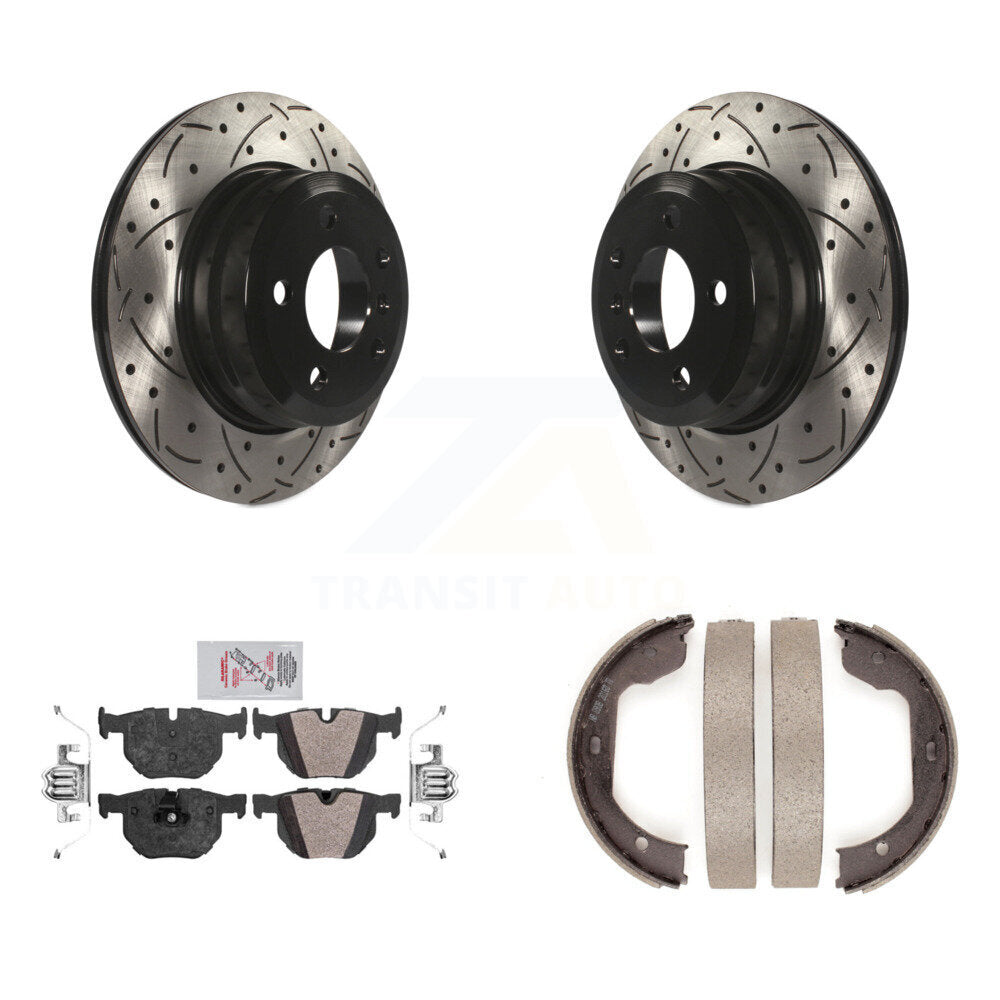 Kit de chaussures de stationnement à disques arrière percés et à fentes, plaquettes semi-métalliques, pour BMW