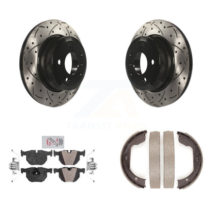 Kit de chaussures de stationnement à disques arrière percés et à fentes, plaquettes semi-métalliques, pour BMW
