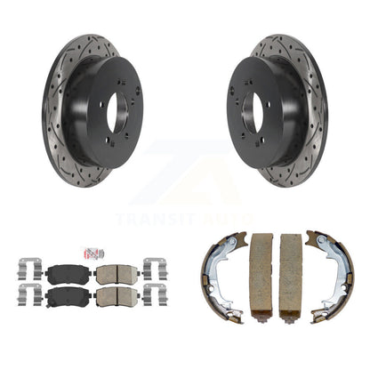 Kit de chaussures de stationnement à disques arrière, Rotors percés et fendus, plaquettes en céramique, pour Hyundai