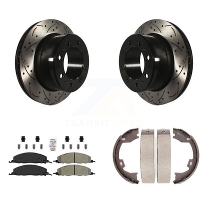 Kit de chaussures de stationnement à disques arrière percés et à fentes, plaquettes semi-métalliques, pour Ram
