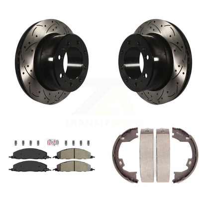 Kit de chaussures de stationnement à disques arrière percés et à fentes, plaquettes semi-métalliques, pour Ram