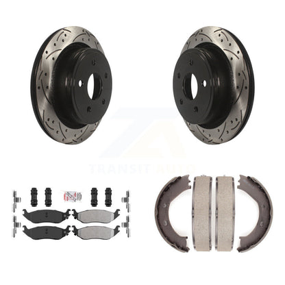 Kit de chaussures de stationnement à disques arrière percés et à fentes, plaquettes semi-métalliques, pour Ram