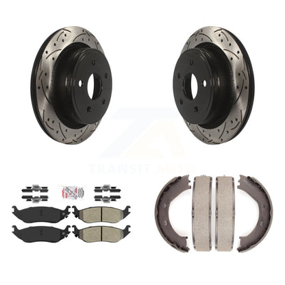 Kit de chaussures de stationnement à disques arrière percés et à fentes, plaquettes semi-métalliques, pour Ram