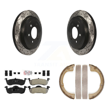Kit de chaussures de stationnement à disques arrière, Rotors percés et fendus, plaquettes semi-métalliques
