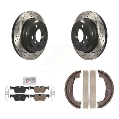 Kit de chaussures de stationnement à disques arrière percés et à fentes, plaquettes semi-métalliques, pour BMW
