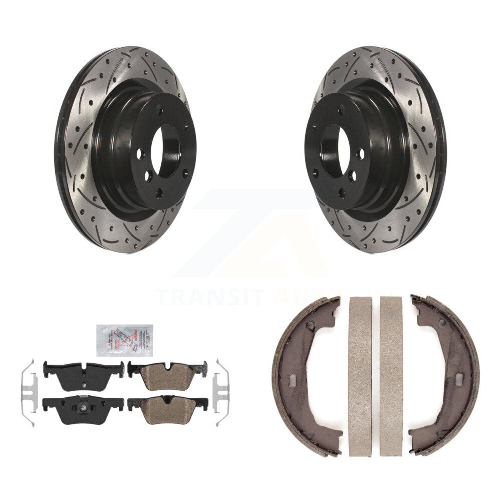 Kit de chaussures de stationnement à disques arrière percés et à fentes, plaquettes semi-métalliques, pour BMW
