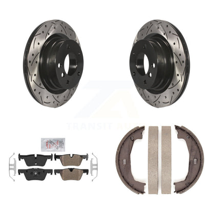 Kit de chaussures de stationnement à disques arrière percés et à fentes, plaquettes semi-métalliques, pour BMW
