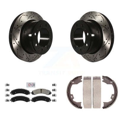 Kit de plaquettes semi-métalliques et de patins de stationnement pour disques arrière percés et fendus