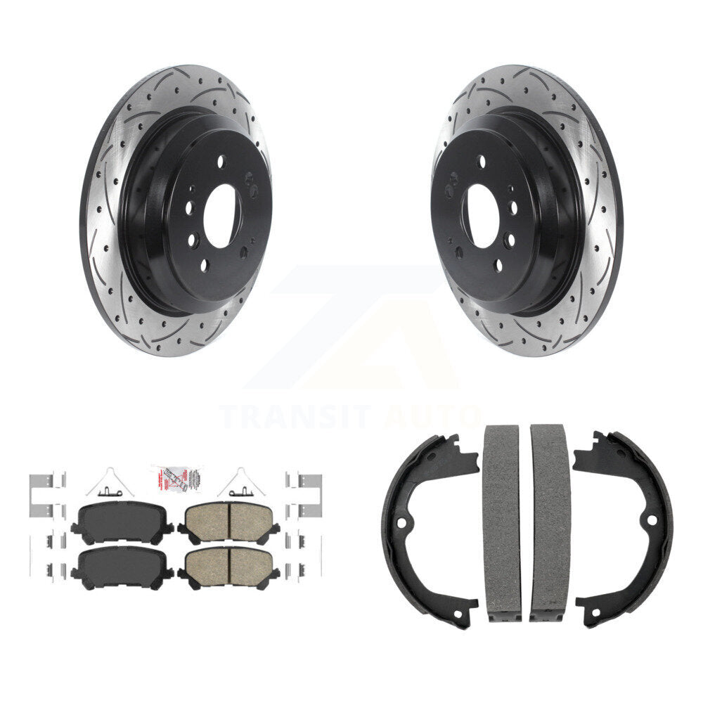 Kit de patins en céramique et de chaussures de stationnement, disques arrière percés et fendus, pour Honda
