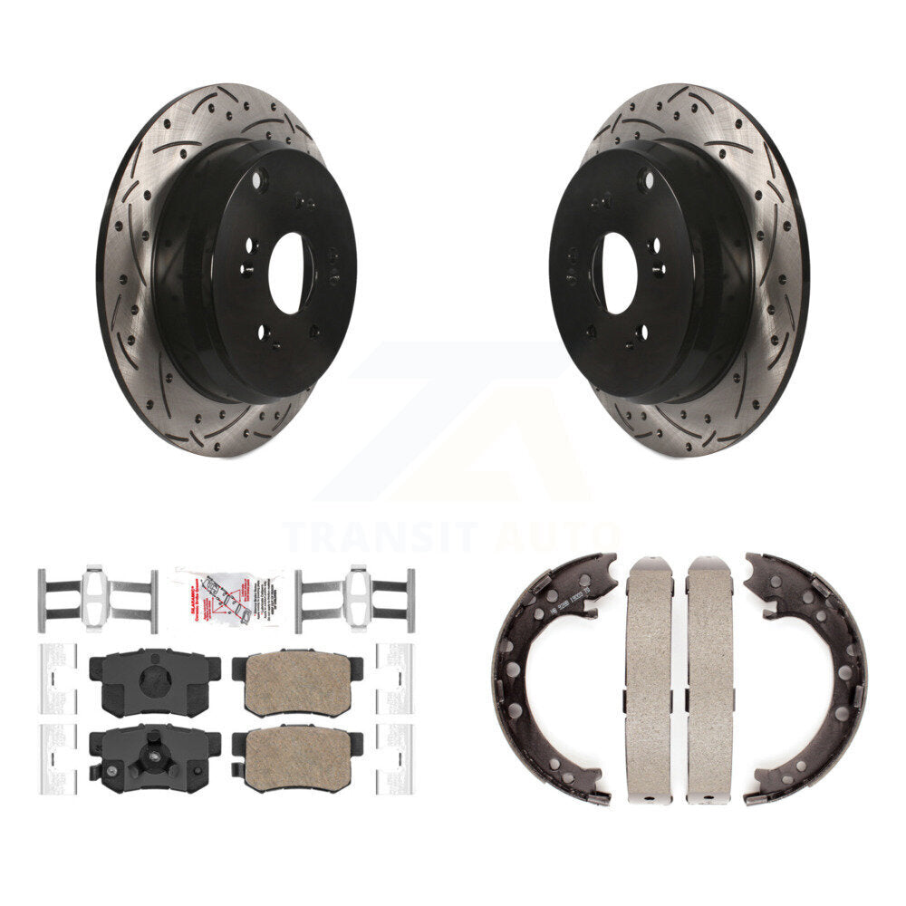 Kit de chaussures de stationnement à disque arrière, Rotors percés et fendus, plaquettes en céramique, pour Honda CR-