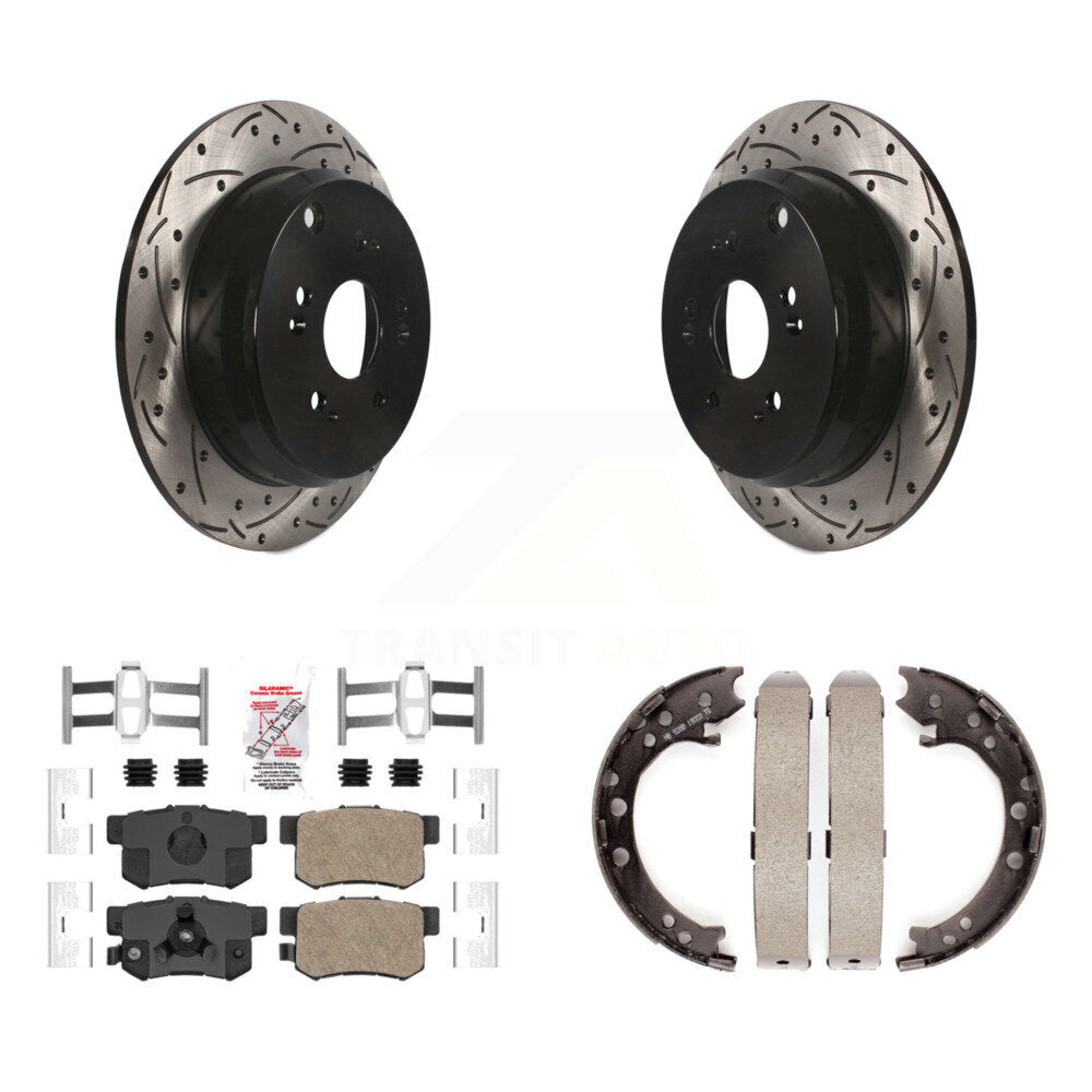 Kit de chaussures de stationnement à disque arrière, Rotors percés et fendus, plaquettes en céramique, pour Honda CR-