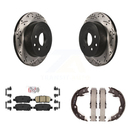 Kit de plaquettes en céramique et de chaussures de stationnement à disque arrière, Rotors percés et fendus, pour Nissa