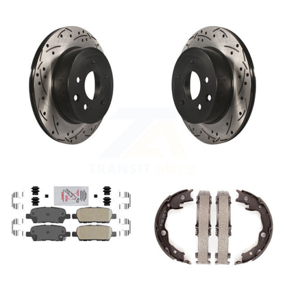 Kit de plaquettes en céramique et de chaussures de stationnement à disque arrière, Rotors percés et fendus, pour Nissa