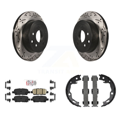 Kit de plaquettes en céramique et de chaussures de stationnement à disque arrière, Rotors percés et fendus, pour Nissa