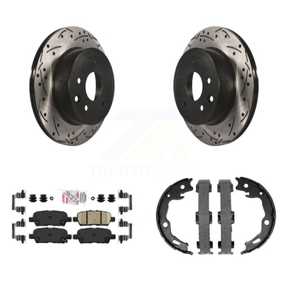 Kit de plaquettes en céramique et de chaussures de stationnement à disque arrière, Rotors percés et fendus, pour Nissa