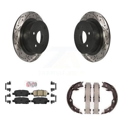 Kit de plaquettes en céramique et de chaussures de stationnement à disque arrière, Rotors percés et fendus, pour Nissa