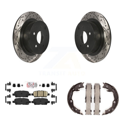 Kit de plaquettes en céramique et de chaussures de stationnement à disque arrière, Rotors percés et fendus, pour Nissa