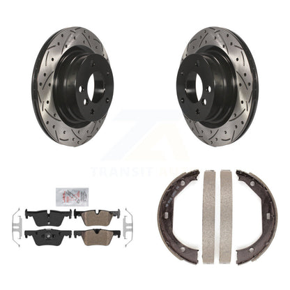 Kit de plaquettes semi-métalliques et de patins de stationnement pour disques arrière percés et fendus
