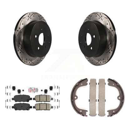 Kit de plaquettes en céramique et de chaussures de stationnement à disque arrière, Rotors percés et fendus, pour Nissa