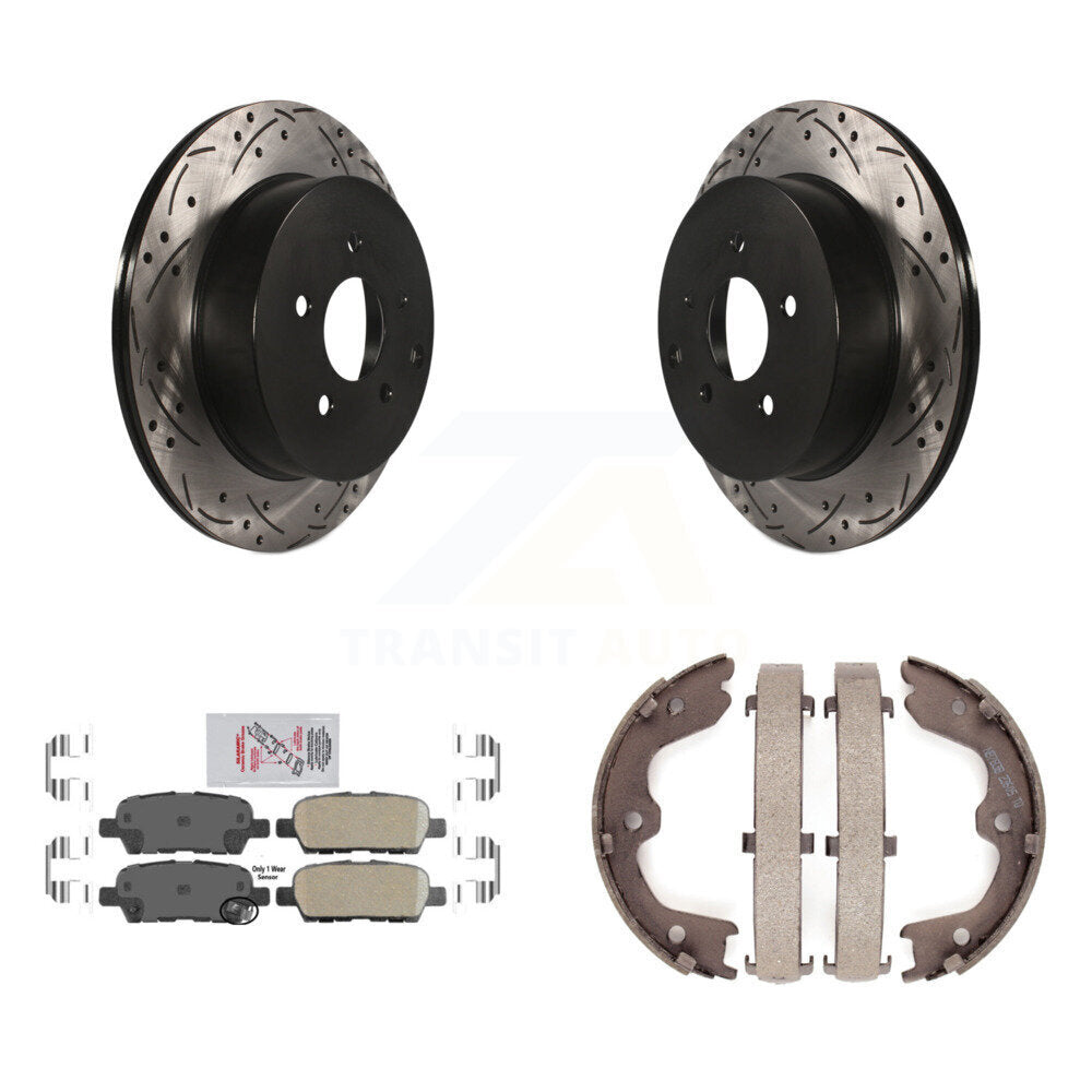Kit de chaussures de stationnement à disques arrière, Rotors percés et fendus, plaquettes en céramique, pour INFINITI