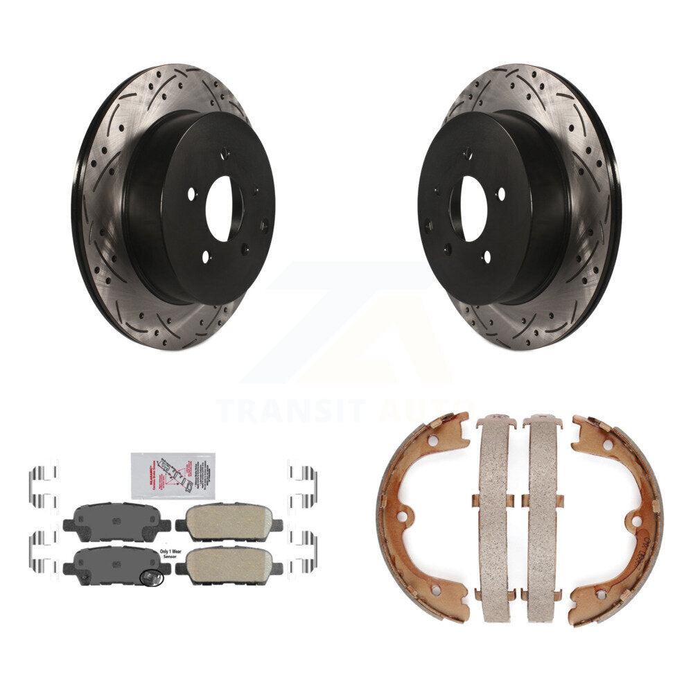 Kit de chaussures de stationnement à disques arrière, Rotors percés et fendus, plaquettes en céramique, pour INFINITI