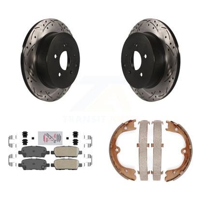 Kit de chaussures de stationnement à disques arrière, Rotors percés et fendus, plaquettes en céramique, pour INFINITI