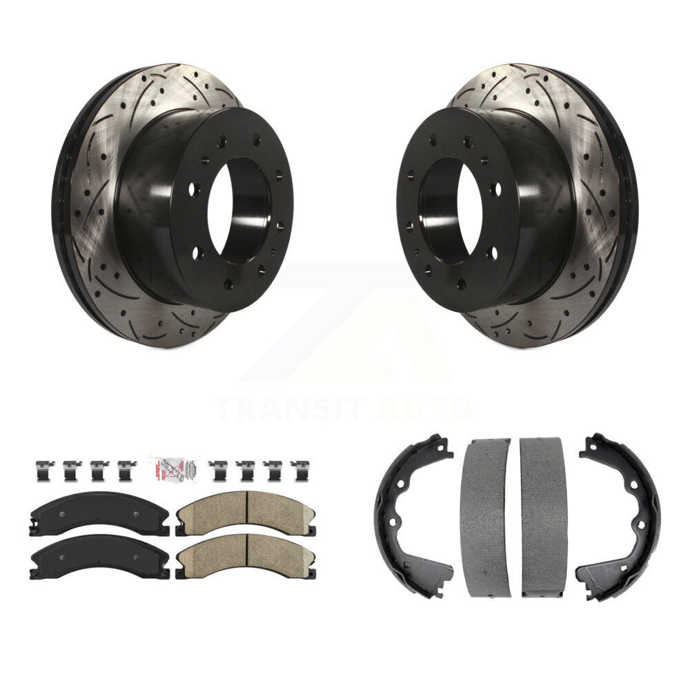 Kit de chaussures de stationnement à disques arrière, Rotors percés et fendus, plaquettes en céramique, pour GMC Sierr