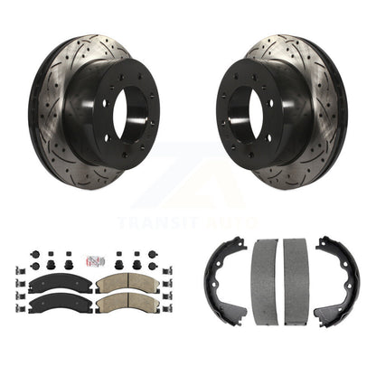 Kit de chaussures de stationnement à disques arrière, Rotors percés et fendus, plaquettes en céramique, pour GMC Sierr