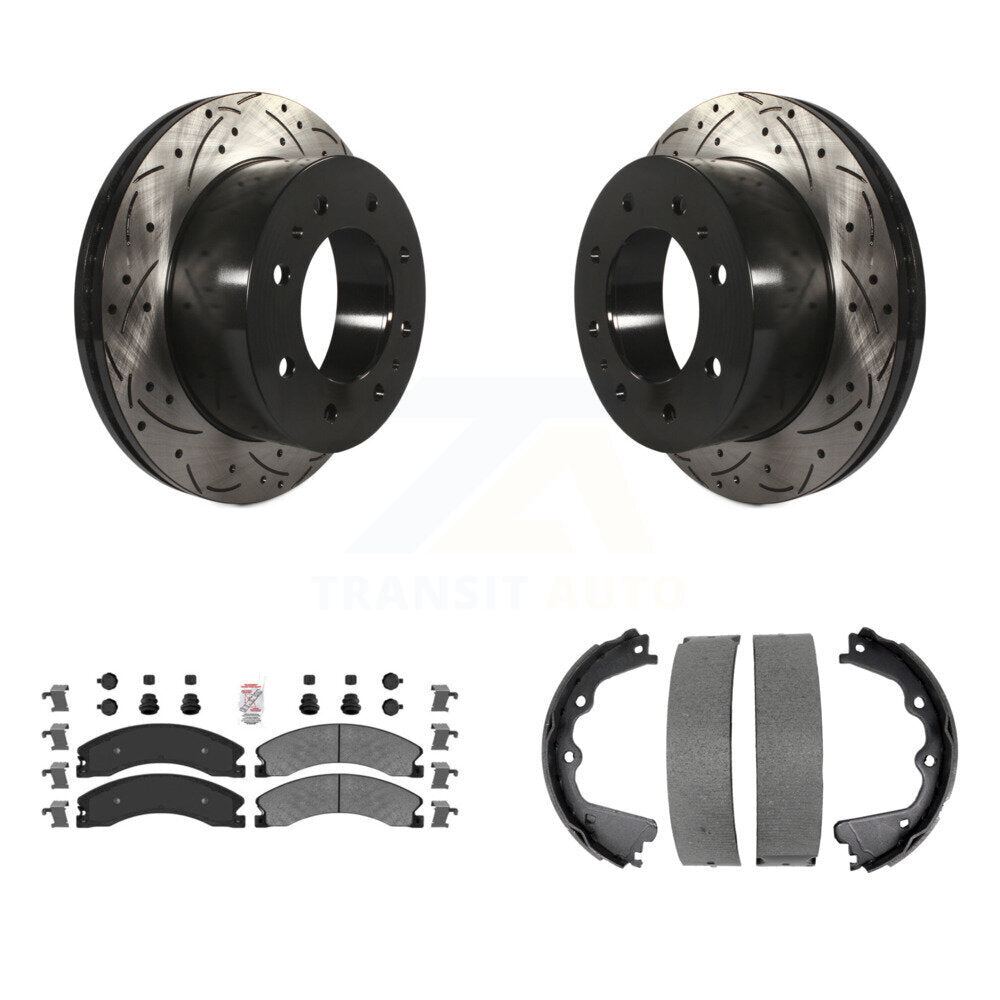 Kit de chaussures de stationnement à disques arrière percés et à fentes, plaquettes semi-métalliques, pour GMC