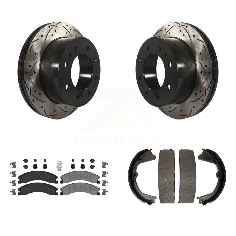 Kit de chaussures de stationnement à disques arrière percés et à fentes, plaquettes semi-métalliques, pour 250