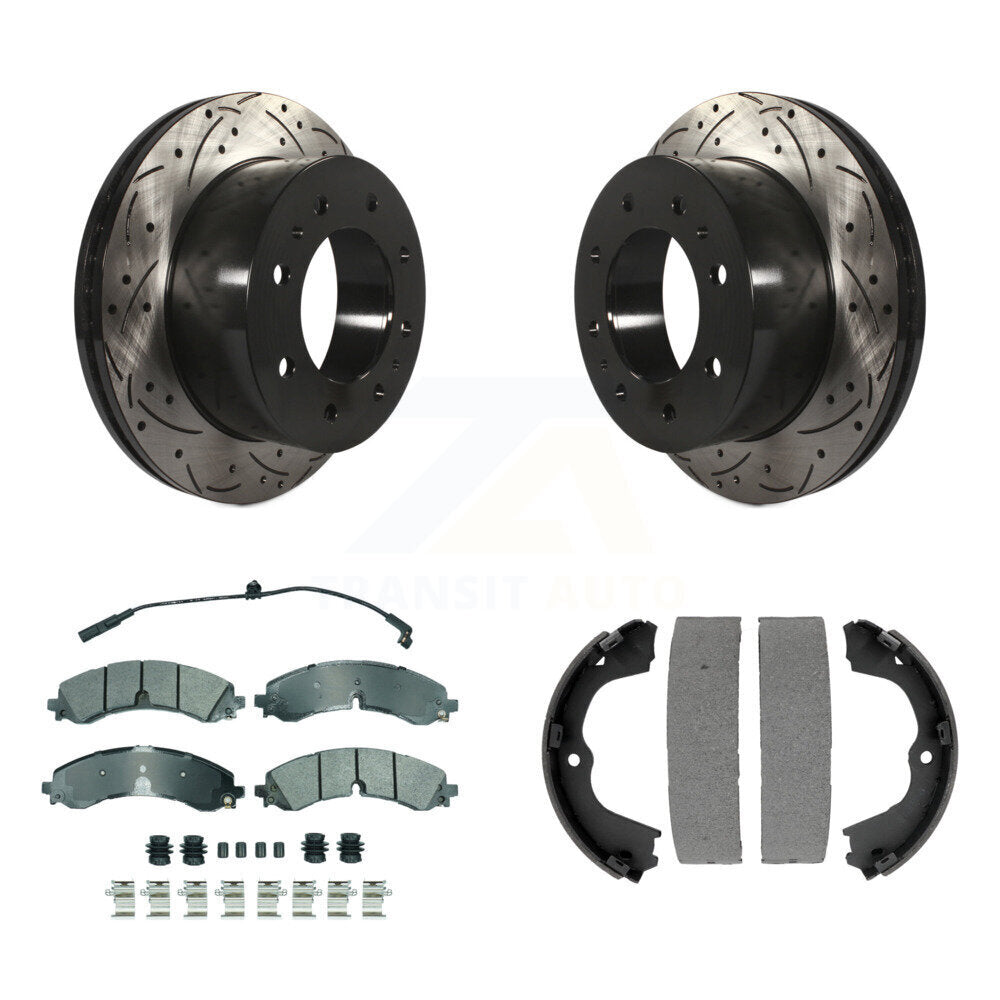 Kit de chaussures de stationnement à disques arrière percés et à fentes, plaquettes semi-métalliques, pour GMC