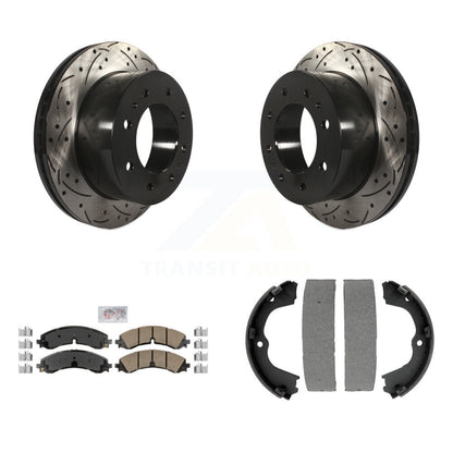 Kit de chaussures de stationnement à disques arrière, Rotors percés et fendus, plaquettes en céramique, pour GMC Sierr