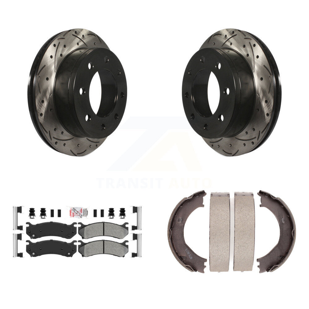 Kit de chaussures de stationnement à disques arrière percés et à fentes, plaquettes semi-métalliques, pour 250