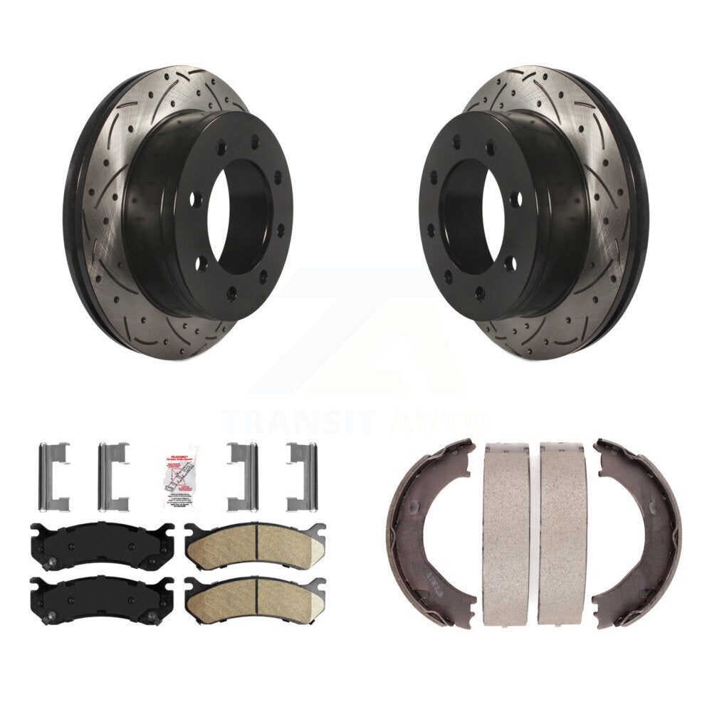 Kit de chaussures de stationnement avec disques arrière percés et fendus, plaquettes en céramique, pour Chevrolet