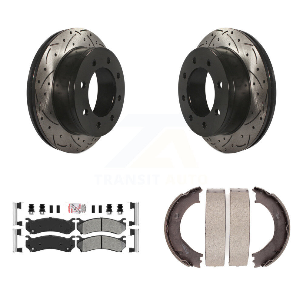 Kit de chaussures de stationnement à disques arrière percés et à fentes, plaquettes semi-métalliques, pour GMC