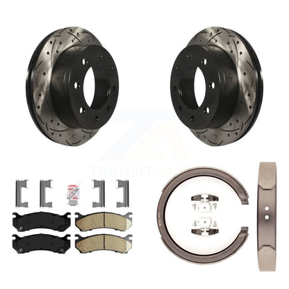 Kit de chaussures de stationnement pour disques arrière, Rotors percés et fendus, plaquettes en céramique, pour GMC 1500