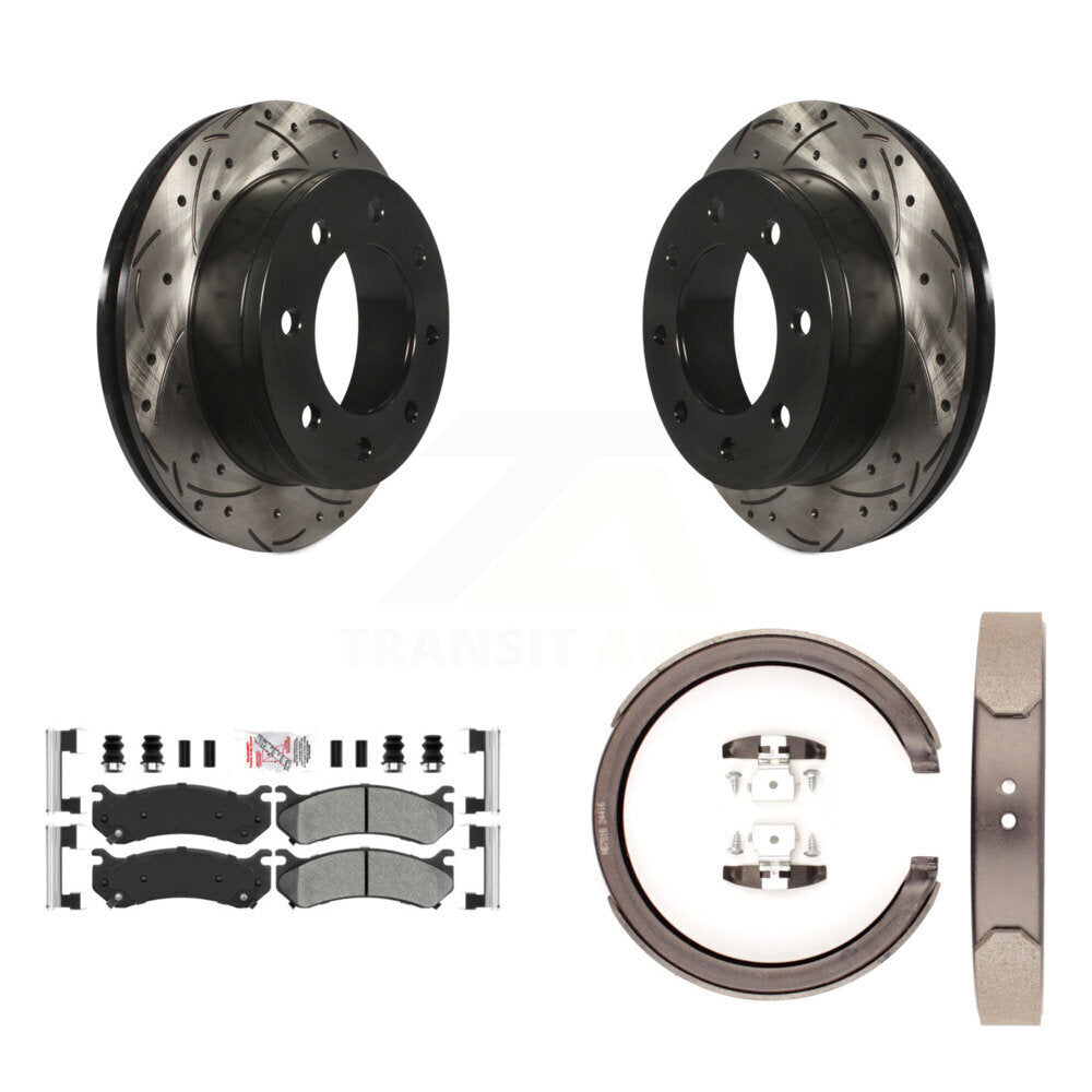 Kit de chaussures de stationnement à disques arrière percés et à fentes, plaquettes semi-métalliques, pour GMC