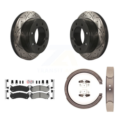 Kit de chaussures de stationnement à disques arrière percés et à fentes, plaquettes semi-métalliques, pour GMC