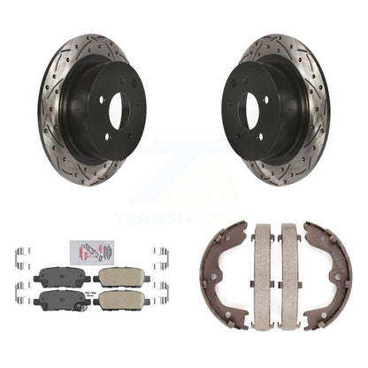 Kit de plaquettes en céramique et de chaussures de stationnement à disque arrière, Rotors percés et fendus, pour Nissa