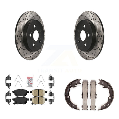 Kit de plaquettes en céramique et de chaussures de stationnement à disque arrière, Rotors percés et fendus, pour Toyot