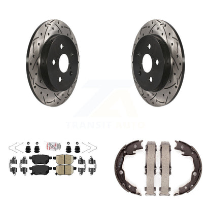 Kit de plaquettes en céramique et de chaussures de stationnement à disque arrière, Rotors percés et fendus, pour Toyot