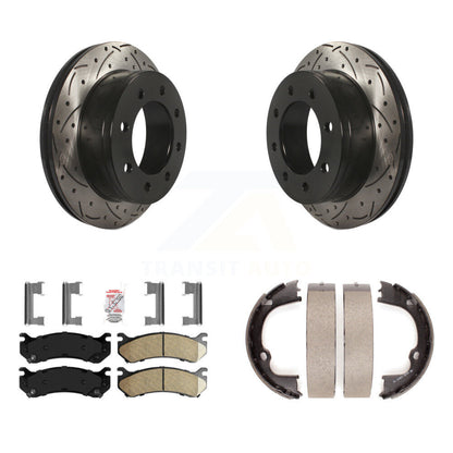 Kit de chaussures de stationnement à disques arrière, Rotors percés et fendus, plaquettes en céramique, pour GMC 2500