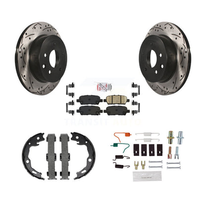 Disque arrière, Rotors percés et fendus, plaquettes en céramique, Kit de quincaillerie pour chaussures de stationnement pour