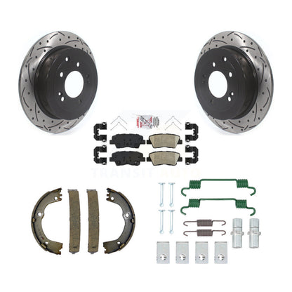 Disque arrière, Rotors percés et fendus, plaquettes en céramique, Kit de quincaillerie pour chaussures de stationnement pour